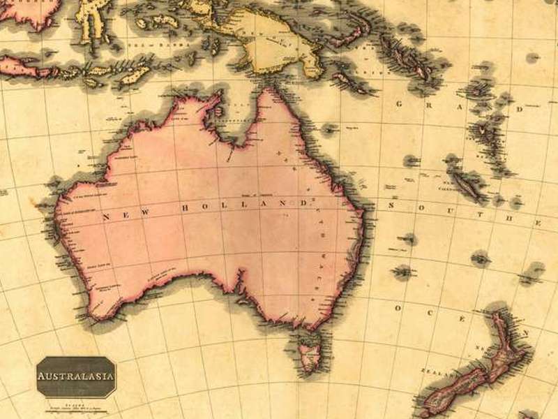 zgodovinski zemljevid Avstralije